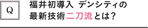 Q福井初導入 デンシティの 最新技術”二刀流”とは？